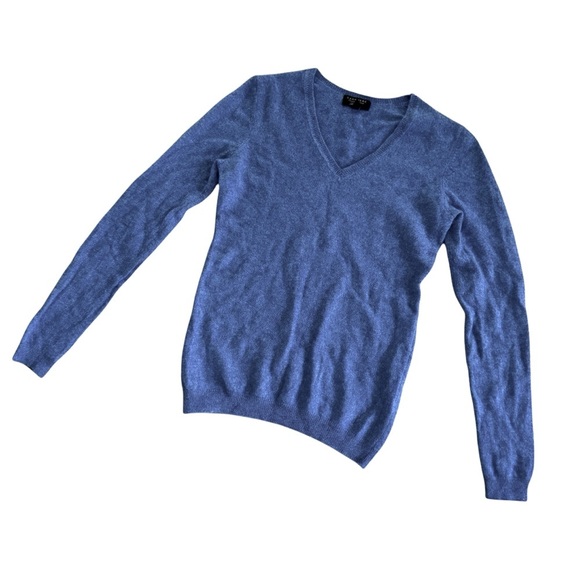 Cashmere Charter Club Luxury Blue Sweater v-neck S - Picture 1 of 5